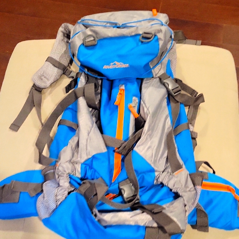 Adventure Blue and Gray Hiking Backpack